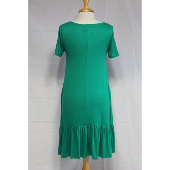 Zenana Casual Dress-Knee Length-#7041-Sizes S to XL-EMERALD GREEN-NEW - Picture 2 of 3